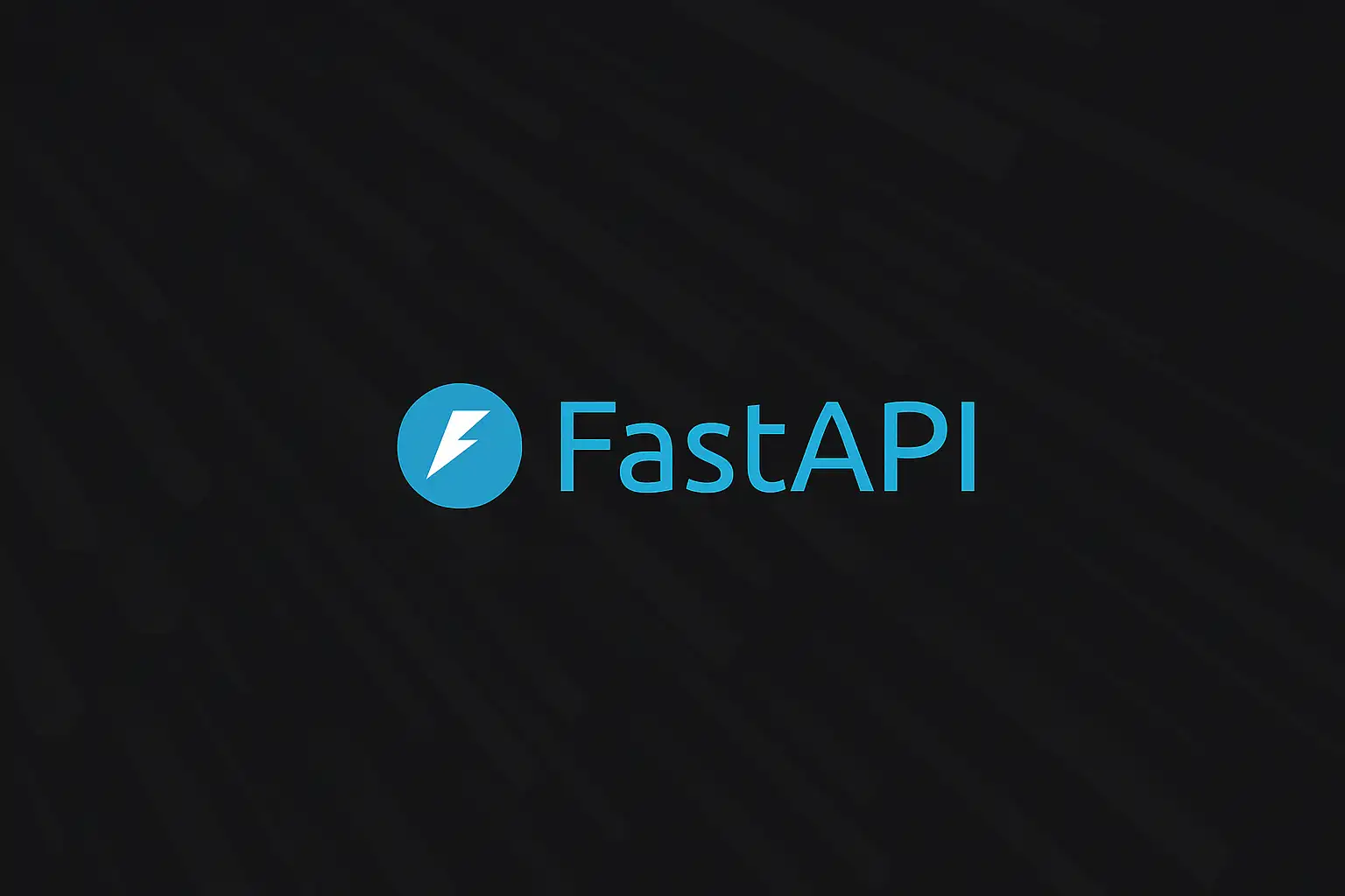 Logo do FastAPI brilhando em uma grade escura